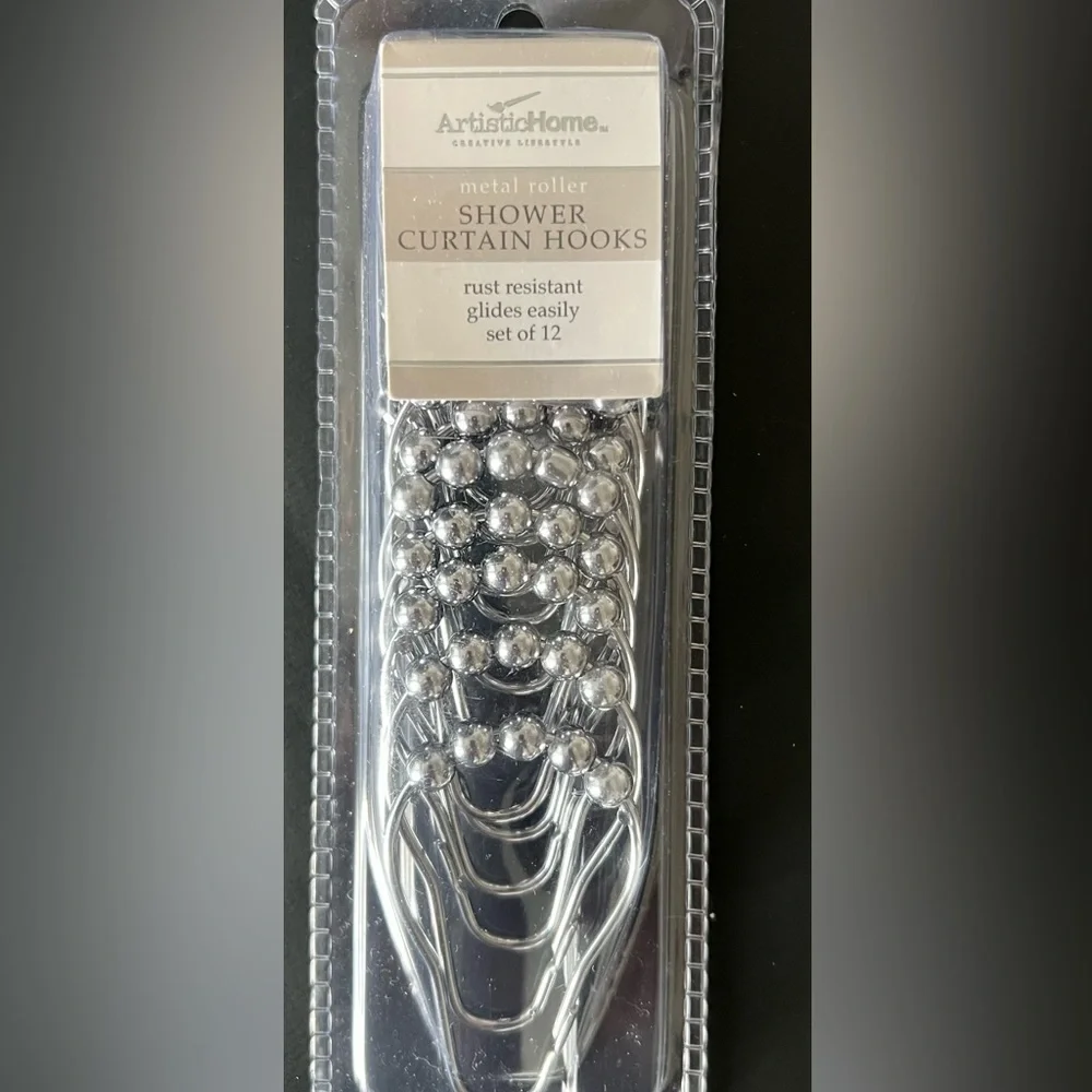 New - Shower Curtain Hangers - by ArtisticHome - 12 Easy Roller & Rust R…